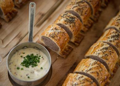 Freshly cooked sausage roll