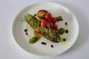 Ratatouille Stuffed Courgette, Herb Crust and Garlic Infused Fondant Potato