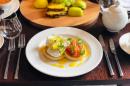 Poached eggs and smoked salmon