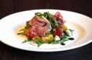 Compressed watermelon, Serano ham & feta salad