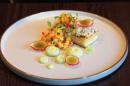 Crab on toasted brioche with mango salsa, avocado cream & fresh coriander