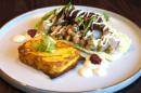 Marinated tandoori tofu served with potato, cucumber & chickpea salad, tangy mint & onion chutney, and yogurt dressing