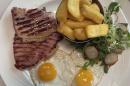 Gammon steak with hens egg and chips - Summer Menu 2026