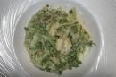 King prawns and smoked salmon linguine with peas, lemon and mascarpone cream (GF*) - Summer menu 2026