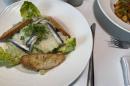 Caesar Salad with garlic croutons, pancetta, anchovies and soft boiled egg