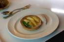 Fine tarte aux pommes with cinnamon ice cream