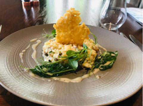 Vegan wild mushroom risotto