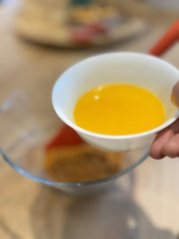 Add melted butter